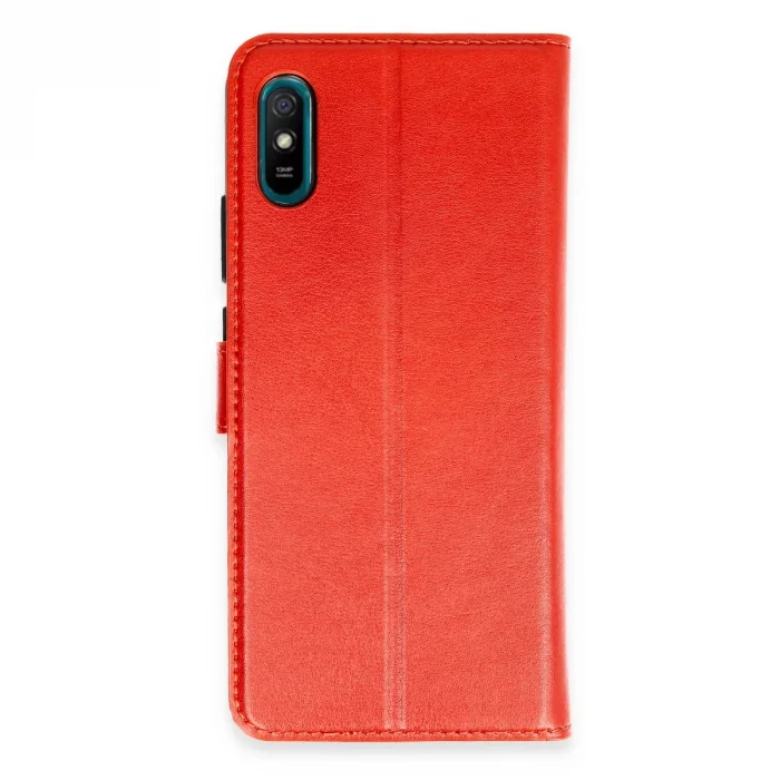 Xiaomi Redmi 9a Kılıf Trend S Plus Kapaklı Kılıf - Kırmızı