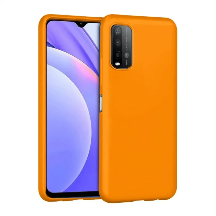 Xiaomi Redmi 9t Kılıf Nano İçi Kadife Silikon - Turuncu