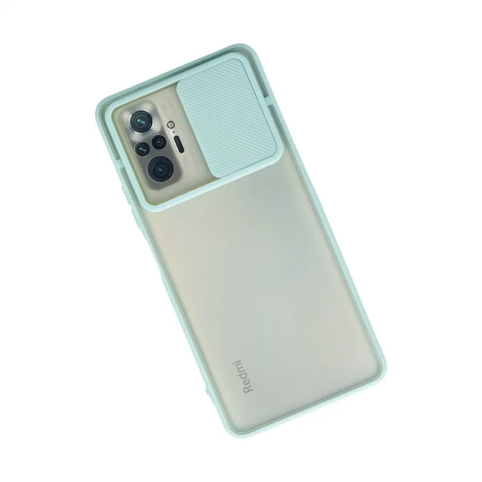 Xiaomi Redmi Note 10 Pro Kılıf Palm Buzlu Kamera Sürgülü Silikon - Turkuaz