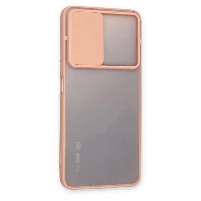 Xiaomi Redmi Note 11t Kılıf Palm Buzlu Kamera Sürgülü Silikon - Pembe