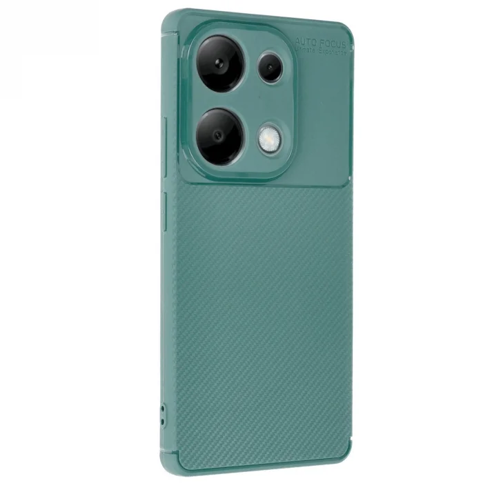 Xiaomi Redmi Note 13 Pro 4g Kılıf Auto Focus Karbon Kapak - Koyu Yeşil
