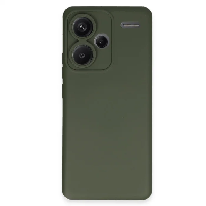 Xiaomi Redmi Note 13 Pro Plus Kılıf Nano İçi Kadife Silikon - Koyu Yeşil