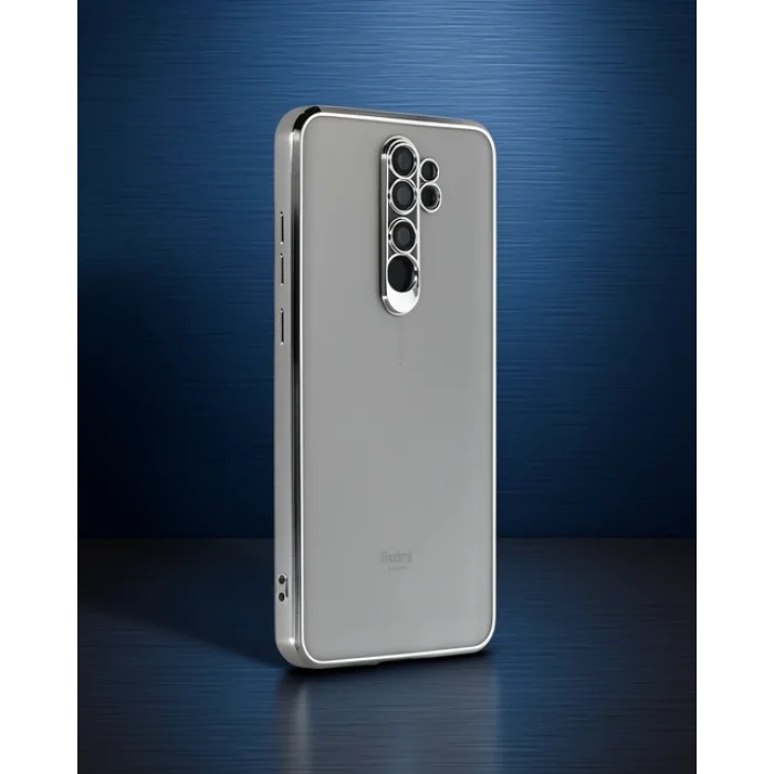 Xiaomi Redmi Note 8 Pro Kılıf Razer Lensli Silikon - Gümüş
