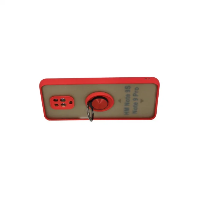 Xiaomi Redmi Note 9 Pro Kılıf Montreal Yüzüklü Silikon Kapak - Kırmızı