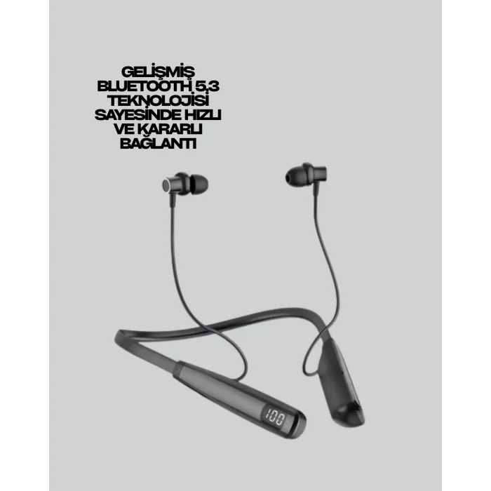 Y12 Bluetooth Boyun Bantlı Kulaklık – 100 Saat Pil, Bluetooth 5.3, Dokunmatik Kontrol