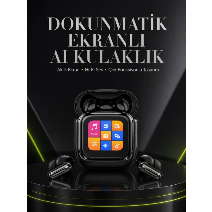 Yeni Nesil Dokunmatik Ekranlı AI Kablosuz Kulaklık
