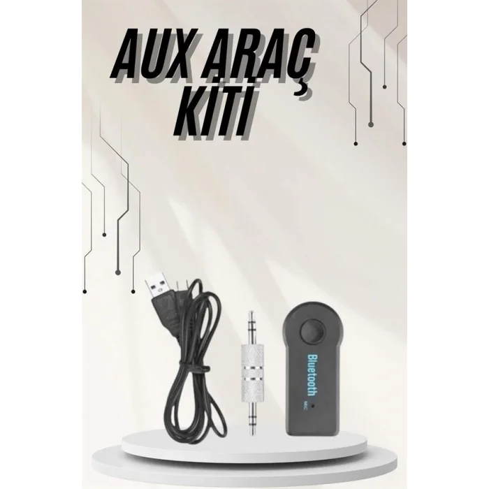 Yeni Nesil Bluetooth Aux Araç Kiti Siyah TV Tablet Telefon Araç Araba