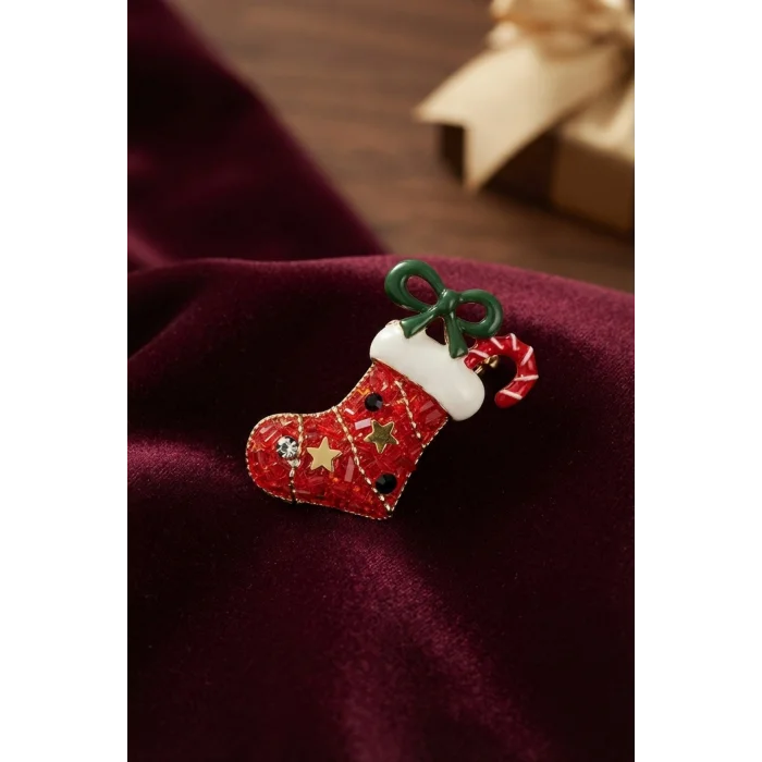 Yılbaşı Temalı Çorap Model Broş