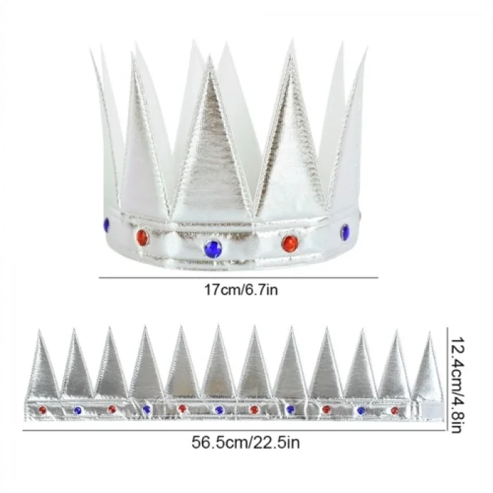Yumuşak Gümüş Kral Tacı 55 cm