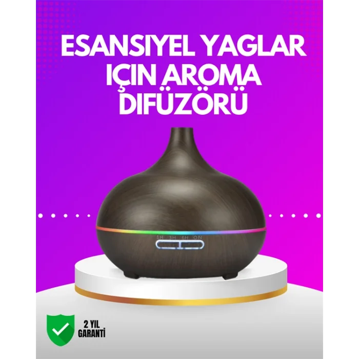 Zamanlayıcılı ve Otomatik Kapanmalı Aromaterapi Nemlendirici Difüzör