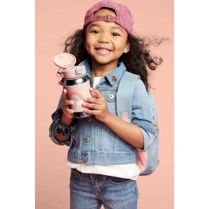 Zoo Pipetli Paslanmaz Çelik Suluk 350 ml Gökkuşağı