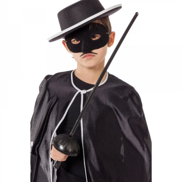 Zorro Kostüm Plastik Aksesuar Seti – Maske Ve Kılıç (67 Cm)