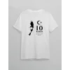10 Kasım Atatürk Baskılı T-shirt - Beyaz