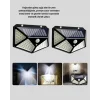 100 LED Solar Lamba Hareket Algılamalı Bahçe Duvar Dış Mekan Aydınlatma