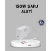 120W Süper Hızlı Şarj Adaptörü – Type-C Kablo Dahil, Yüksek Voltaj Korumalı