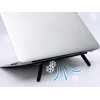 2 Kademeli Katlanabilir ve Yapışkanlı Laptop Standı Siyah