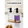 2 Li Bambu Altlıklı Sıvı Sabunluk Seti