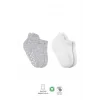 2Li Sneakers Kaymaz Basic Penye Çorap 20103 Gri Beyaz