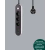 2 Metre Kablolu 3 USB Portlu Anahtarlı Üçlü Priz