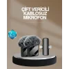 2’li Kablosuz Yaka Mikrofonu Type-C ve Lightning Uyumlu Profesyonel Set