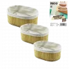 3 Boy Oval Organizer Sepet - Bambu Kenarlı, Ahşap Tabanlı, Bezli