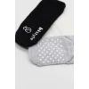 3Lü Basic Kaymaz Penye Soket Çorap 10107 Siyah Ekru Gri