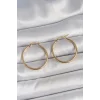 316 Çelik Gold Renk 27 mm Halka Model Kadın Küpe
