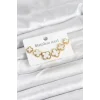 316L Çelik Gold Beyaz Renk 3 Boy Yonca Küpe Seti