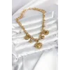 316L Çelik Gold Renk Charmlı Model Kadın Kolye