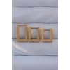316L Çelik Gold Renk Dikdörtgen Küpe Seti