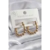 316L Çelik Gold Renk Topçuk Halka Model Kadın Küpe