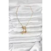 316L Çelik Gold Zirkon Taşlı Deniz Tema Charmlı Kadın Kolye