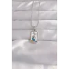316L Çelik Gümüş Renk Beyaz Mineli Kız Figür Tarot Kolye