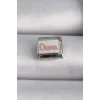 316L Çelik Gümüş Renk Beyaz Pembe Ouma İşlemeli Nomination Charm