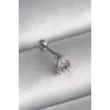 316L Çelik Gümüş Renk Üçgen Zirkon Taşlı Tragus Piercing