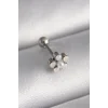 316L Çelik Gümüş Renk Zirkon Taşlı Çiçek Model Tragus Piercing