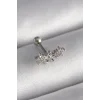 316L Çelik Gümüş Renk Zirkon Taşlı Çiçek Tragus Piercing
