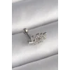 316L Çelik Gümüş Renk Zirkon Taşlı Dal Tragus Piercing