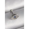 316L Çelik Gümüş Renk Zirkon Taşlı Göz Tragus Piercing