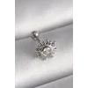 316L Çelik Gümüş Renk Zirkon Taşlı Güneş Tragus Piercing