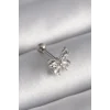 316L Çelik Gümüş Renk Zirkon Taşlı Kelebek Tragus Piercing