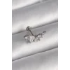 316L Çelik Gümüş Renk Zirkon Taşlı Tragus Piercing