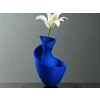 3D Baskı Bold Vazo - Akışkan Formlu Dekoratif Vazo-Mavi