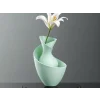3D Baskı Bold Vazo - Akışkan Formlu Dekoratif Vazo-Mint