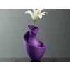 3D Baskı Bold Vazo - Akışkan Formlu Dekoratif Vazo-Mor