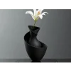 3D Baskı Bold Vazo - Akışkan Formlu Dekoratif Vazo-Siyah