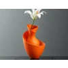 3D Baskı Bold Vazo - Akışkan Formlu Dekoratif Vazo-Turuncu