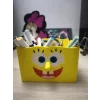 3D Baskı Sevimli Kare Deniz Süngeri Figürlü Kalemlik - Masaüstü Organizer
