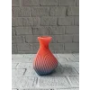 3D Dalga Desenli Kalp Formlu Dekoratif Vazo Pembe 15 cm