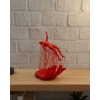3D El Formlu İnsan Figürü Kırmızı Soyut Tasarım Dekoratif Biblo 12x18 cm